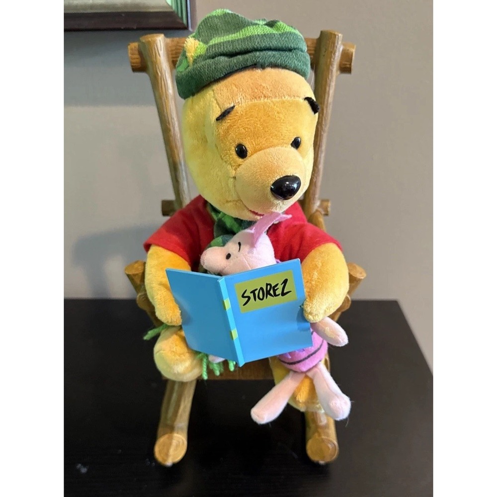 Disney Winnie the Pooh Piglet Musical Plush Rocking Chair Christmas Gemmy Works